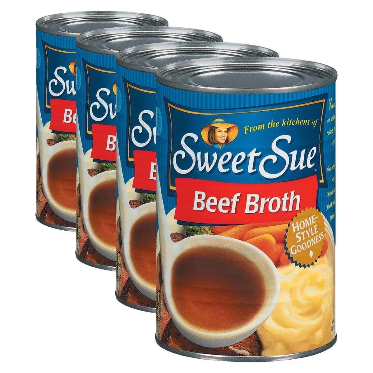 Sweet Sue Beef Broth, 14.5 oz Can, pack of 4