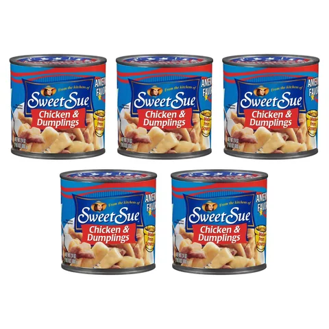 Five cans of Sweet Sue Chicken & Dumplings